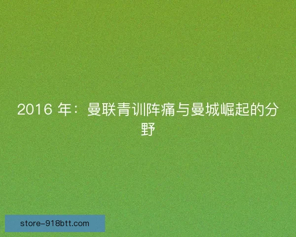 2016 年：曼联青训阵痛与曼城崛起的分野