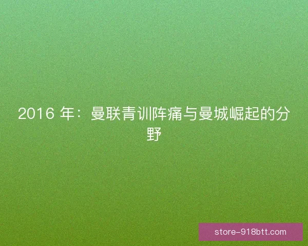 2016 年：曼联青训阵痛与曼城崛起的分野